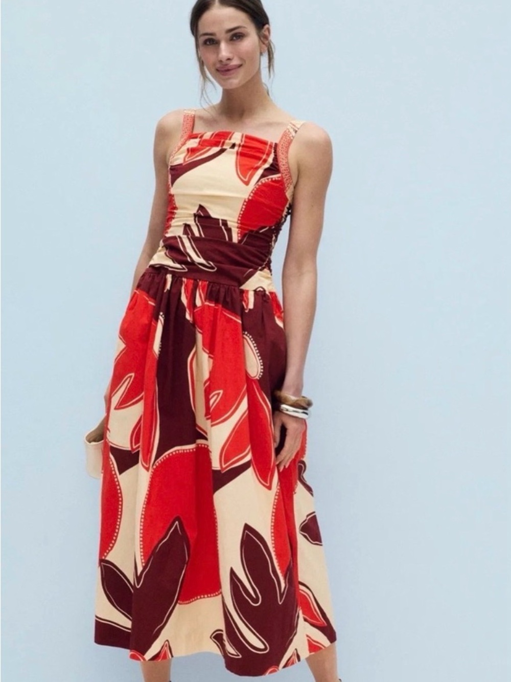 Mon Renn Sandro Palms Midi Dress Size Large - Picture 2 of 9